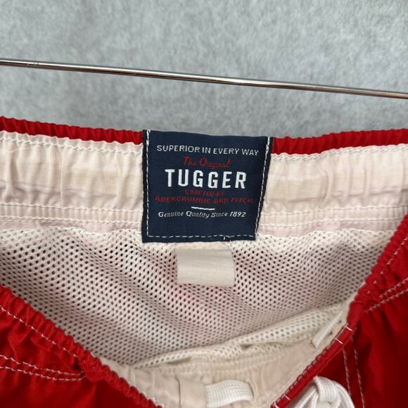 Abercrombie Fitch VTG Tugger Swim Trunks Shorts Size L Red White Baggy Cargo Y2K - Picture 10 of 14